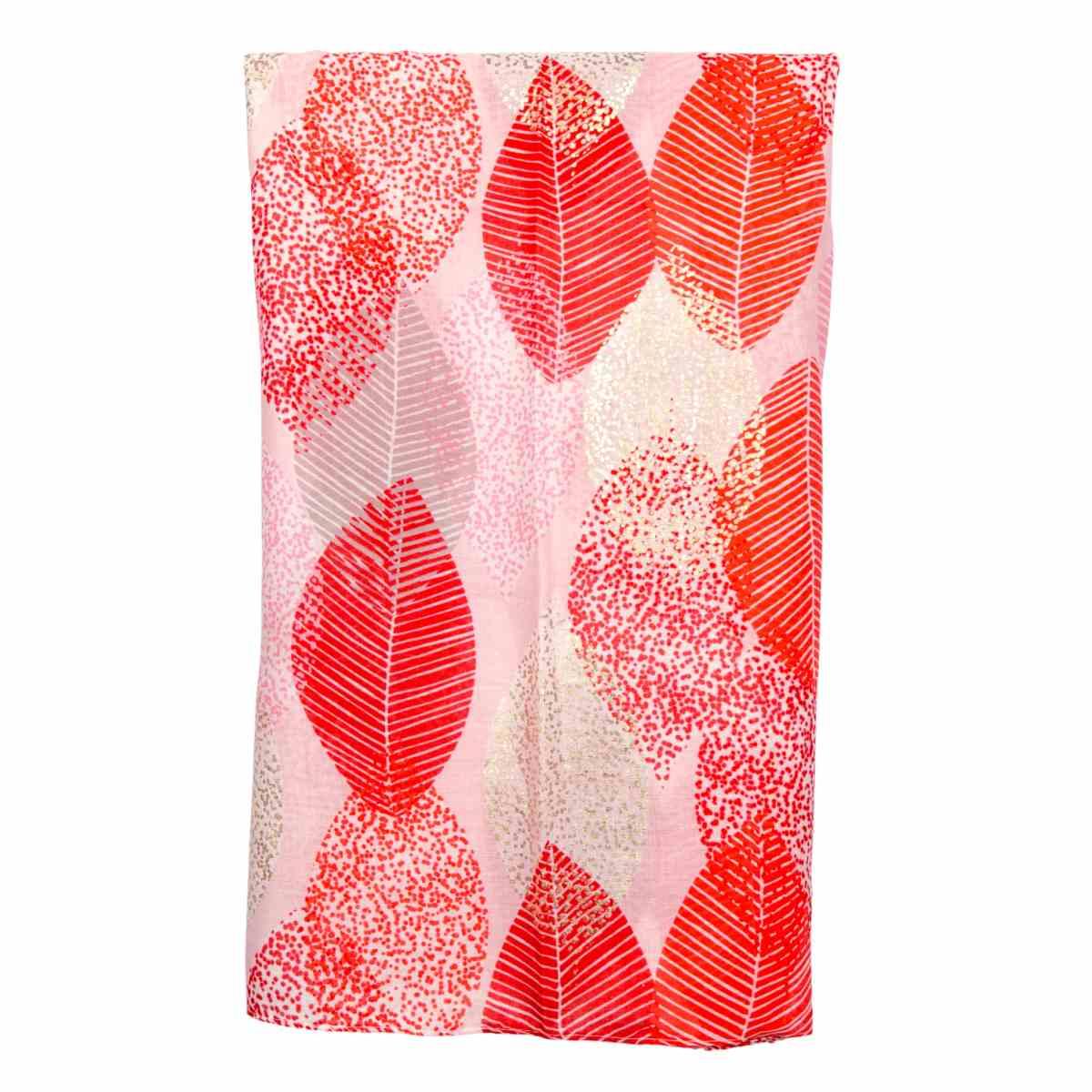 Sciarpa donna in viscosa fantasia foglie con dettagli dorat iRegina Schrecker