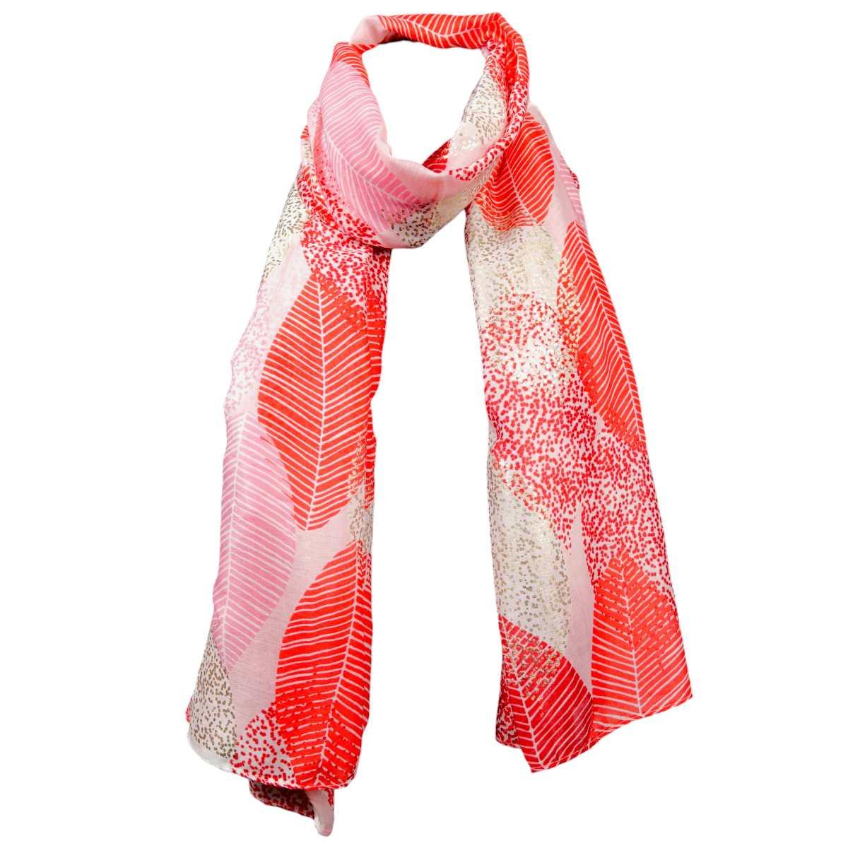 Sciarpa donna in viscosa fantasia foglie con dettagli dorat iRegina Schrecker