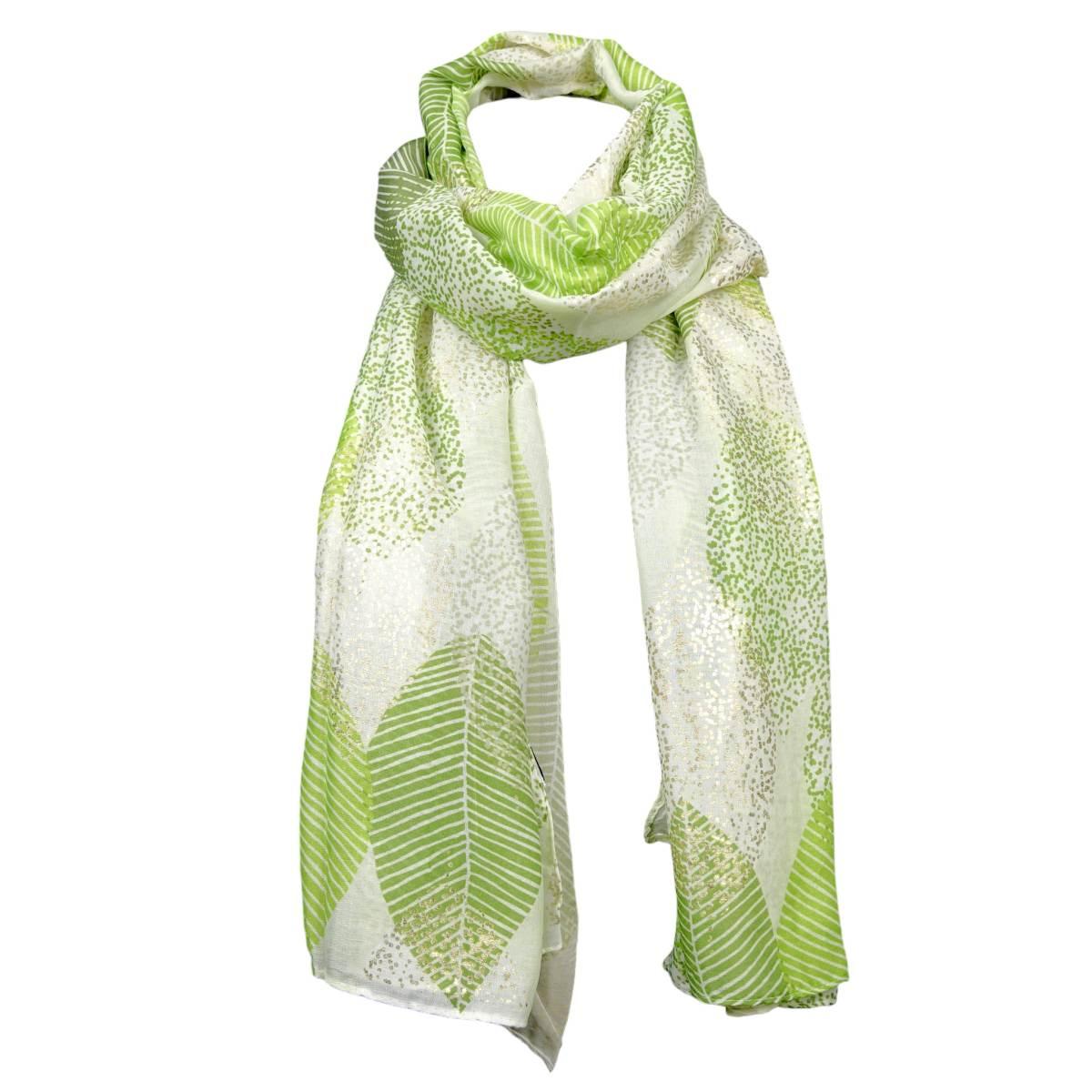 Sciarpa donna in viscosa fantasia foglie con dettagli dorat iRegina Schrecker