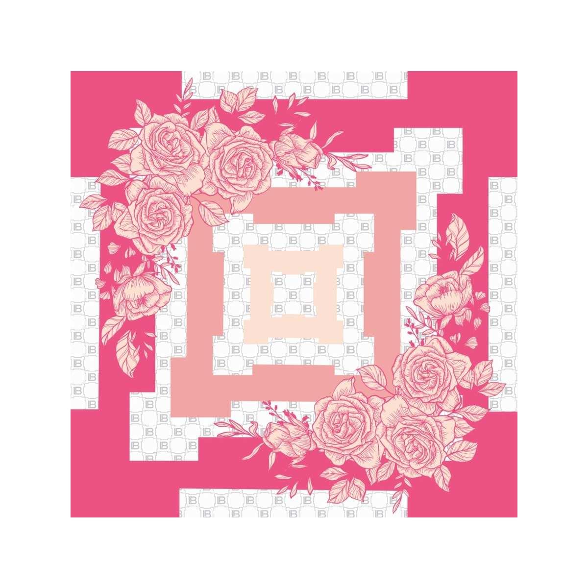 Foulard donna raso fiori e logo Laura Biagiotti