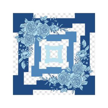 Foulard donna raso fiori e logo Laura Biagiotti