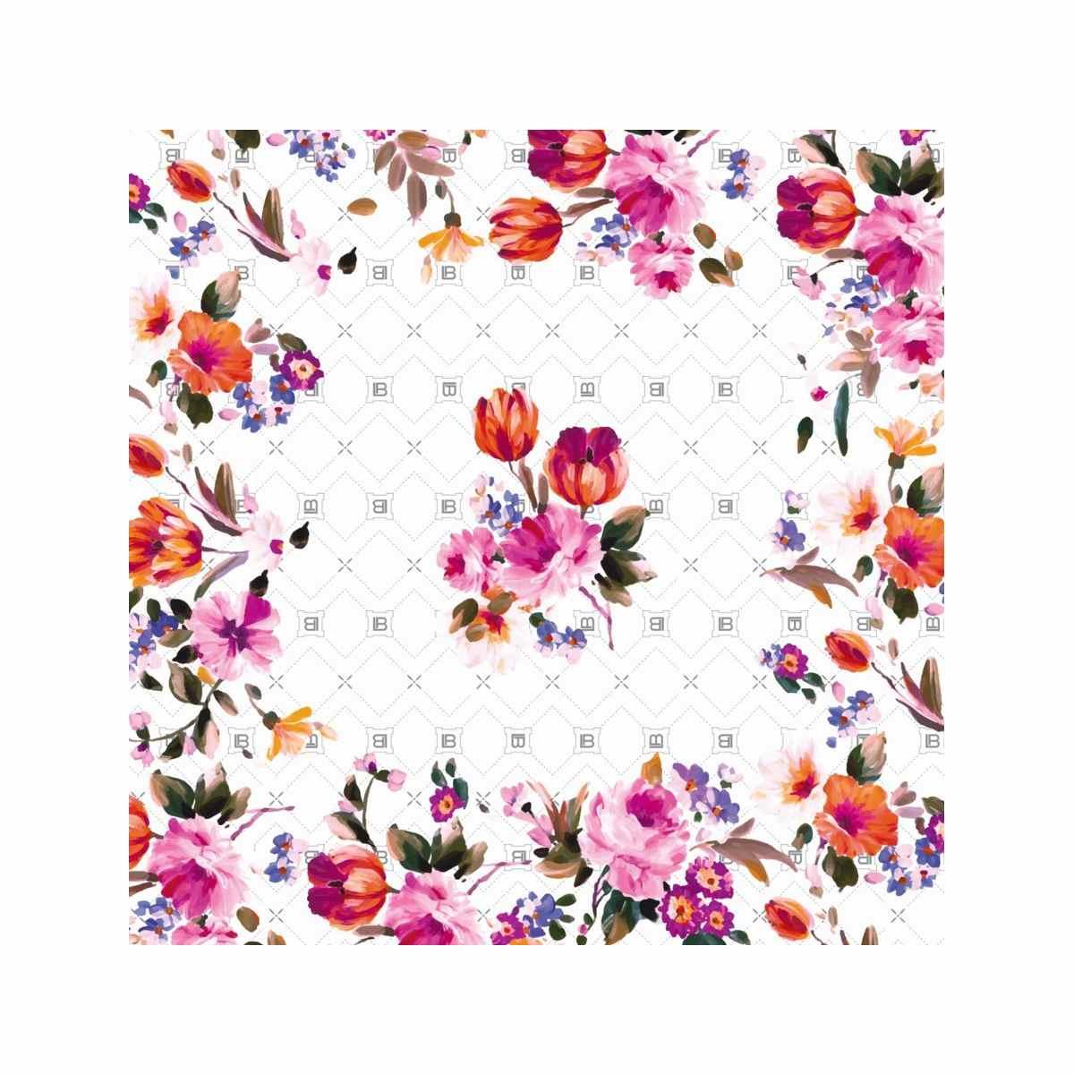 Foulard donna raso fiori e logo Laura Biagiotti