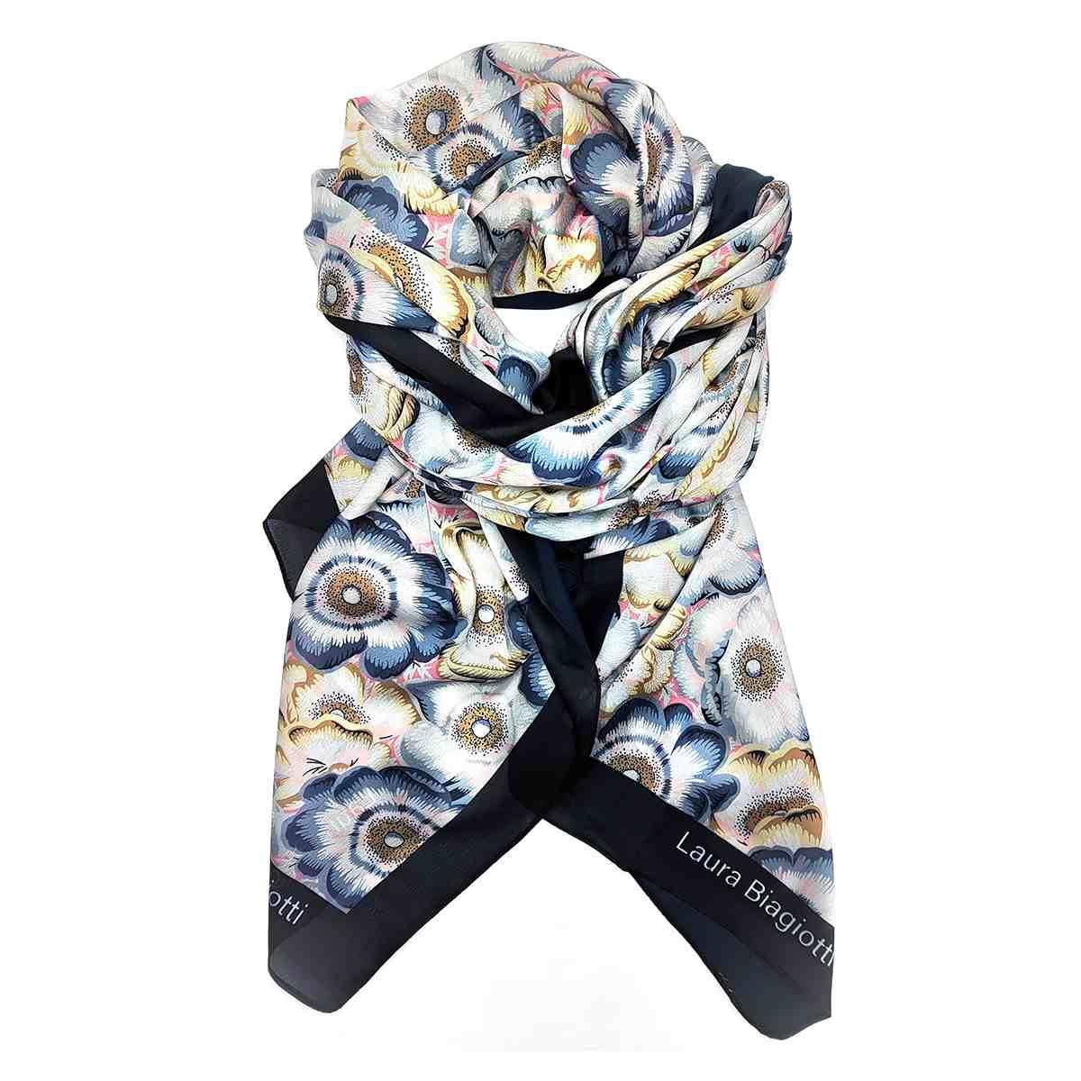 Sciarpa donna fiori raso Laura Biagiotti