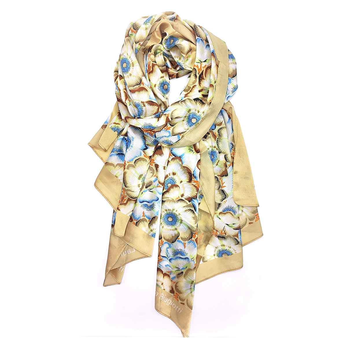 Sciarpa donna fiori raso Laura Biagiotti