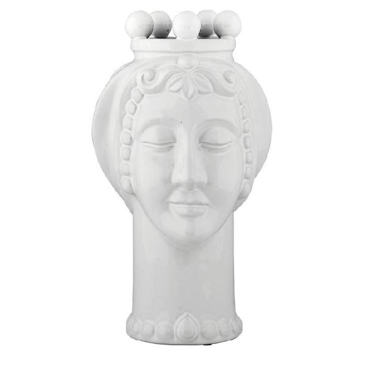 Vaso volto Frangipani bianco Villa Altachiara