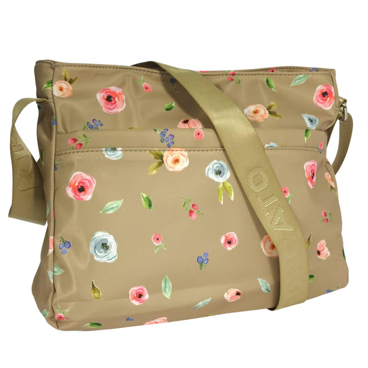 Borsa donna tracolla stampa fiori in sintetico Roncato