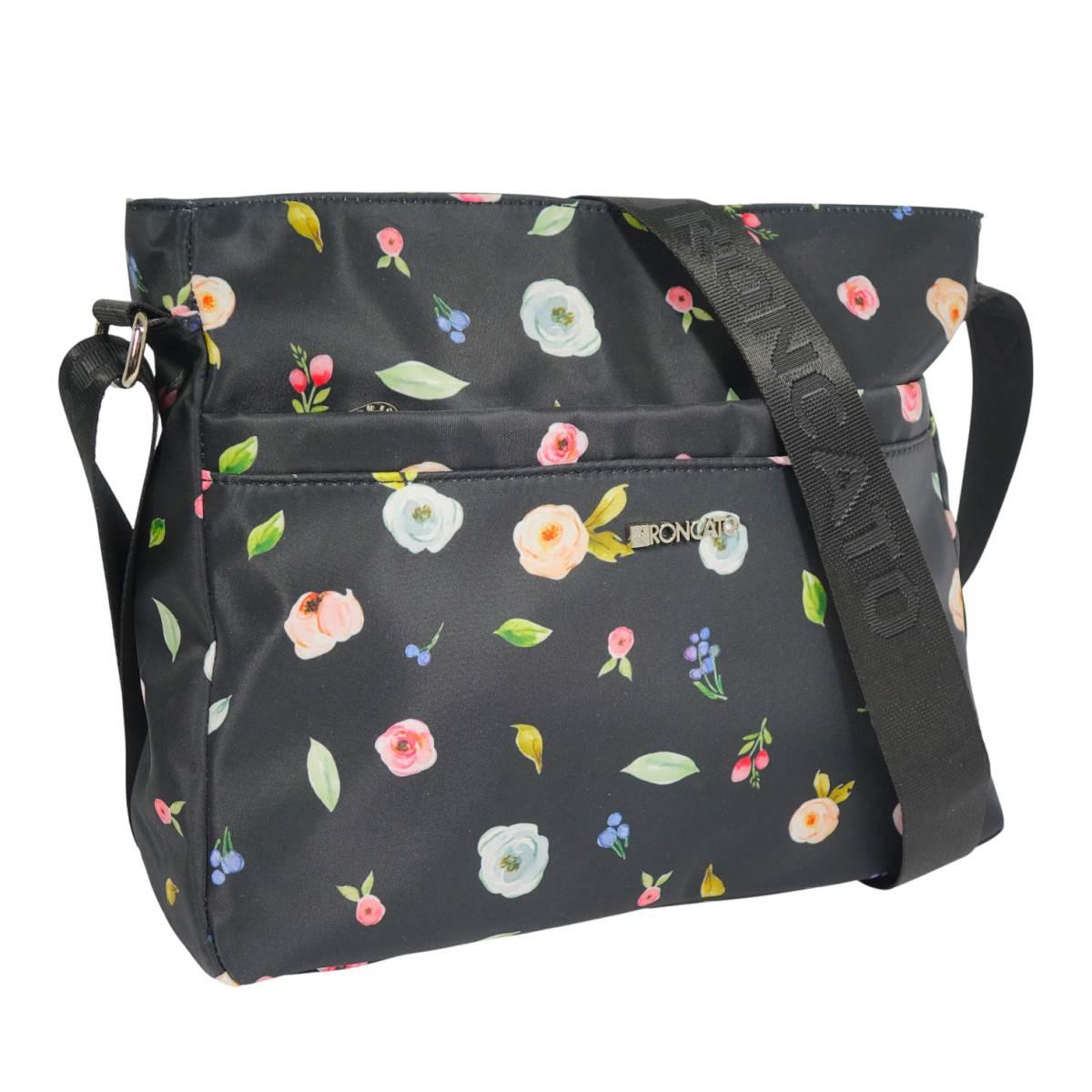 Borsa donna tracolla stampa fiori in sintetico Roncato