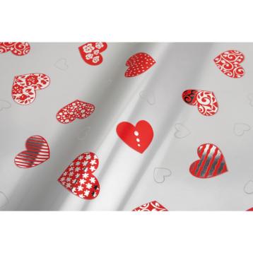 50 Buste metallizzate cuore argento 25 x 40 cm.