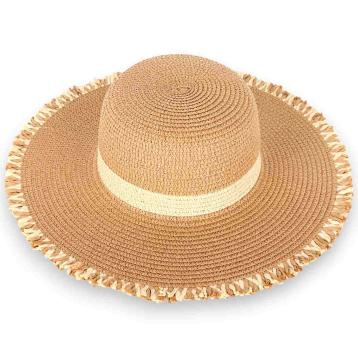 Cappello mare donna a falda larga sfrangiata Verve
