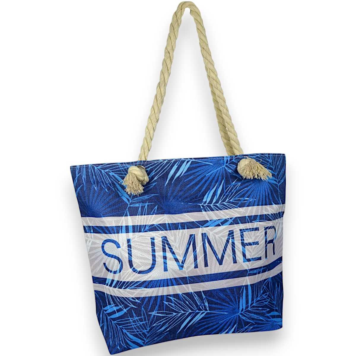 Borsa mare donna con manici in corda e cerniera Verve