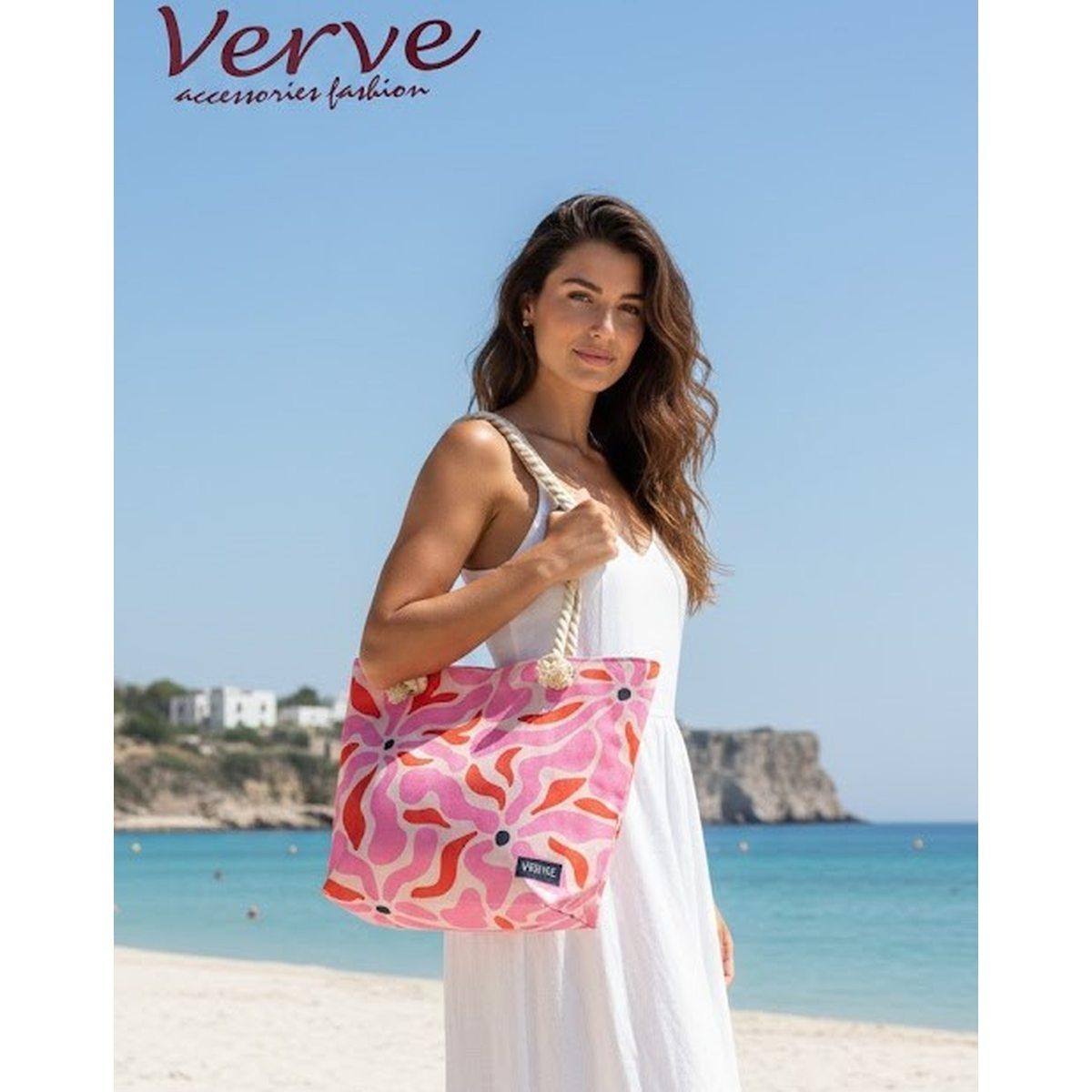 Borsa mare donna con manici in corda e cerniera Verve