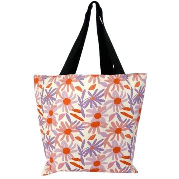 Borsa mare donna double face reversibile stampa fiori verve