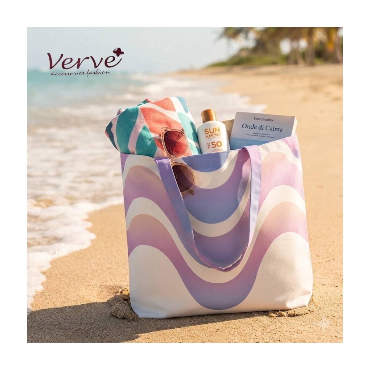 Borsa mare donna motivo ondulato Verve in RPET