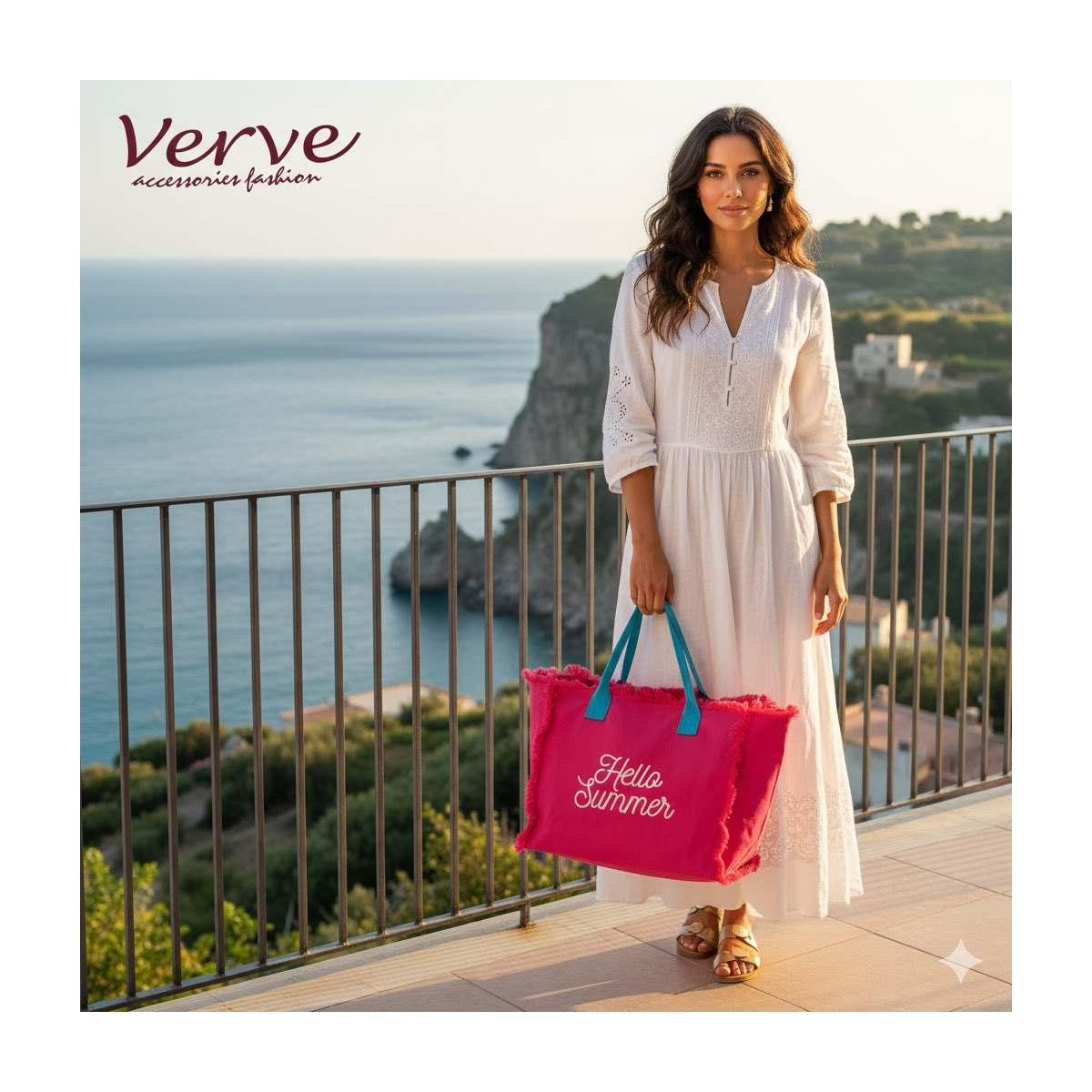 Borsa mare donna aperta profili sfrangiati Verve