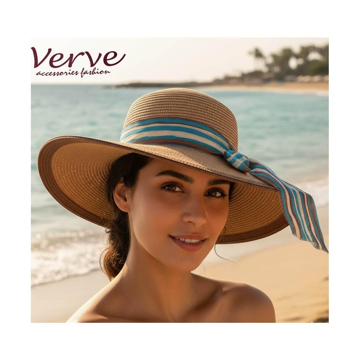 Cappello mare donna a falda larga con nastro Verve