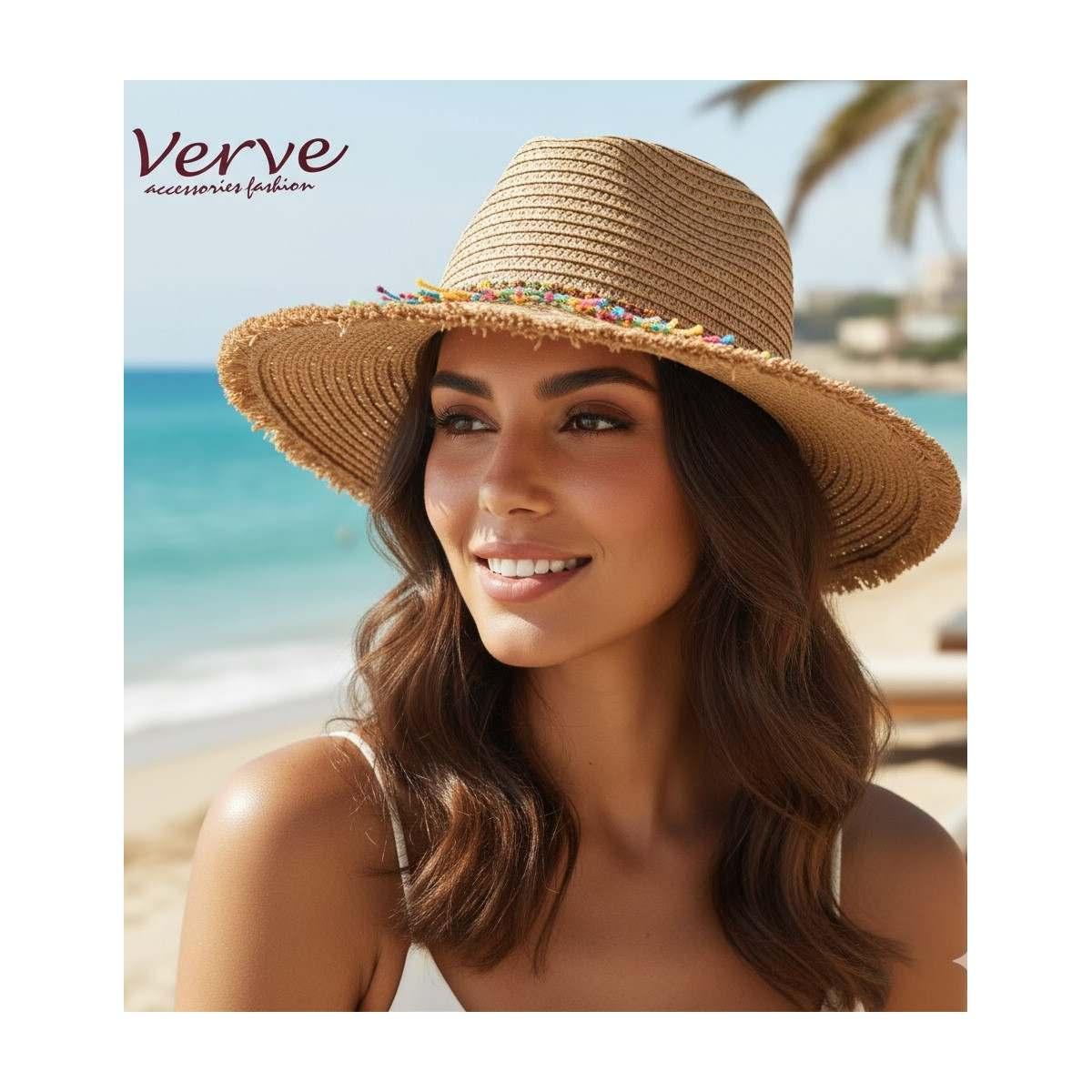 Cappello mare donna panama a falda larga sfrangiata Verve