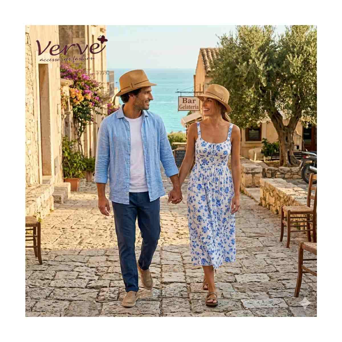Cappello panama uomo donna con nastrino Verve