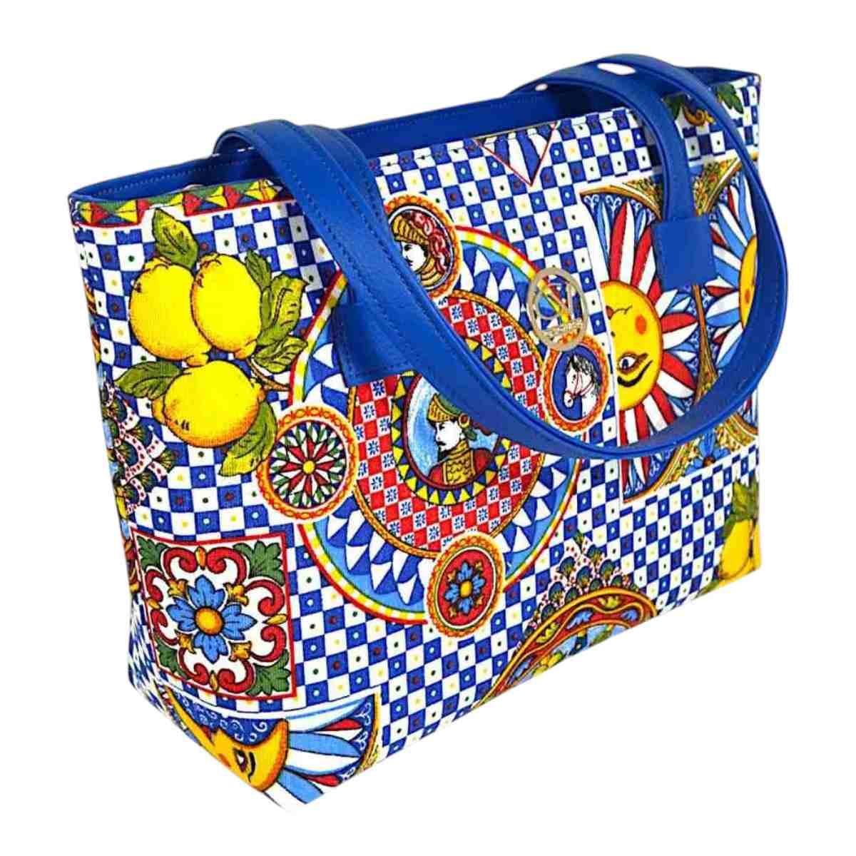 Borsa shopping Capoverde made in italy tessuti Siciliani