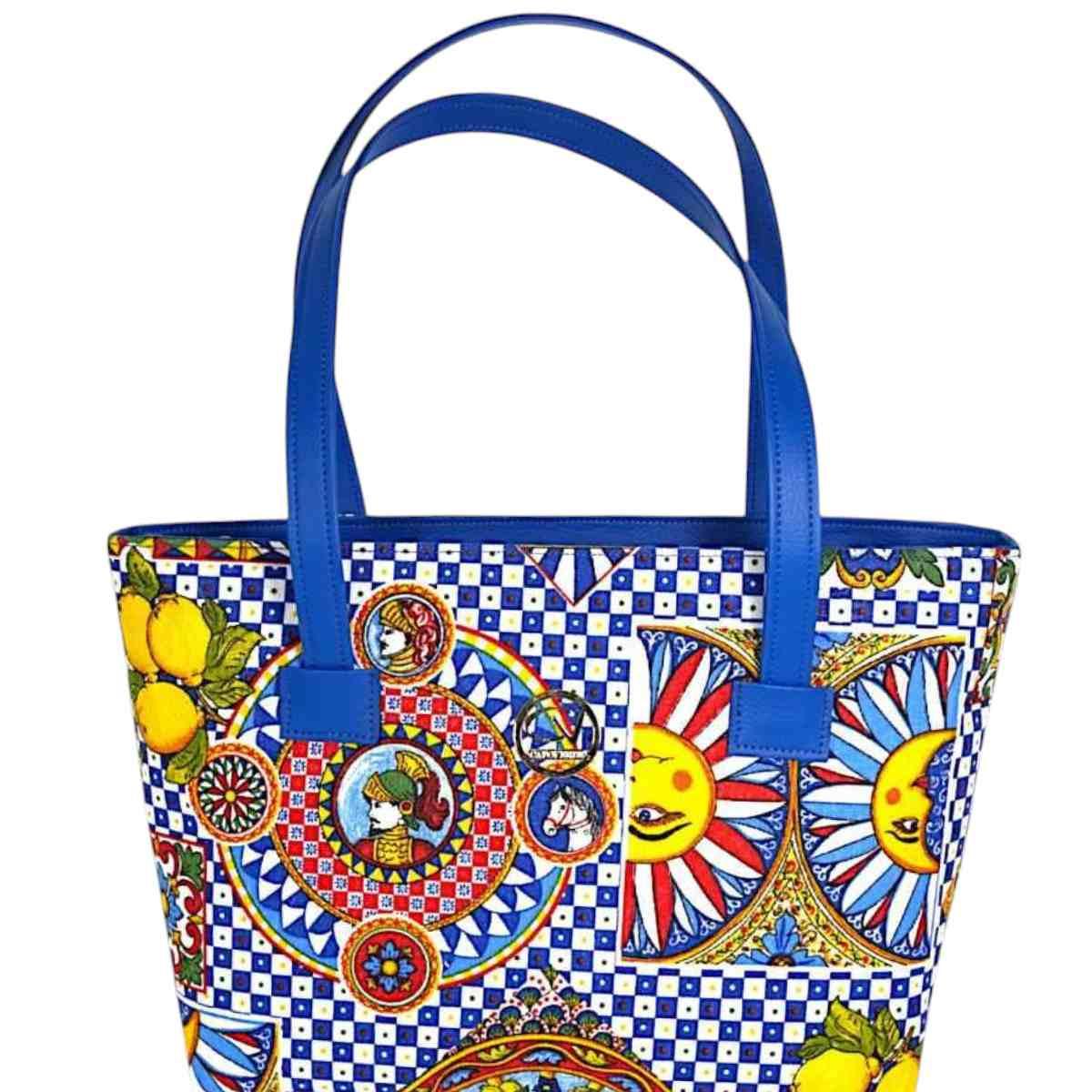 Borsa shopping Capoverde made in italy tessuti Siciliani