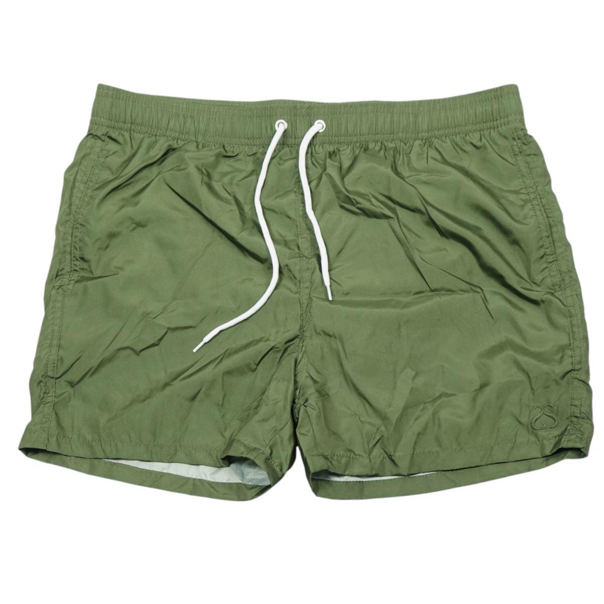 Costume da bagno uomo in poliestere tinta unita verde militare Solo Soprani