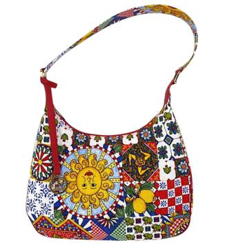 Borsa sacca donna tessuti siciliani capoverde made in italy