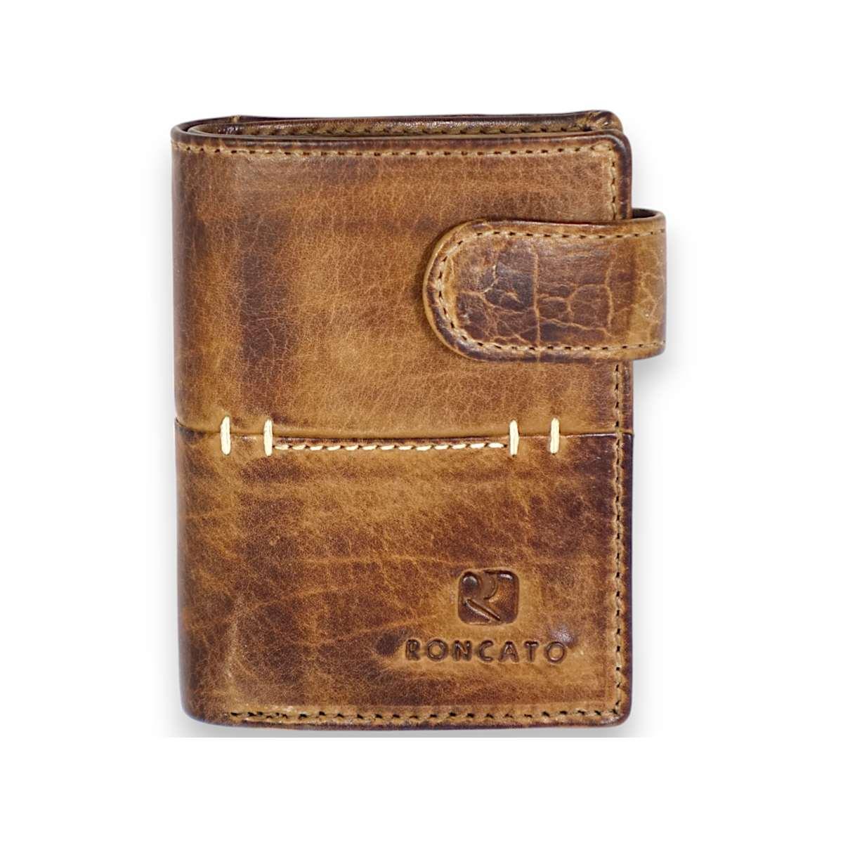 Portafogli portacarte a scatto uomo in pelle con RFID Roncato
