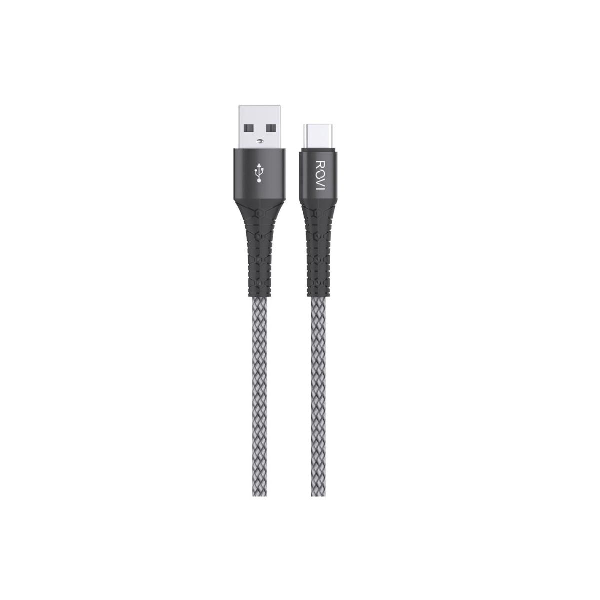 Fabric cavo ricarica SA21C silver in tessuto da USB a Type-c 1,5m Rovi