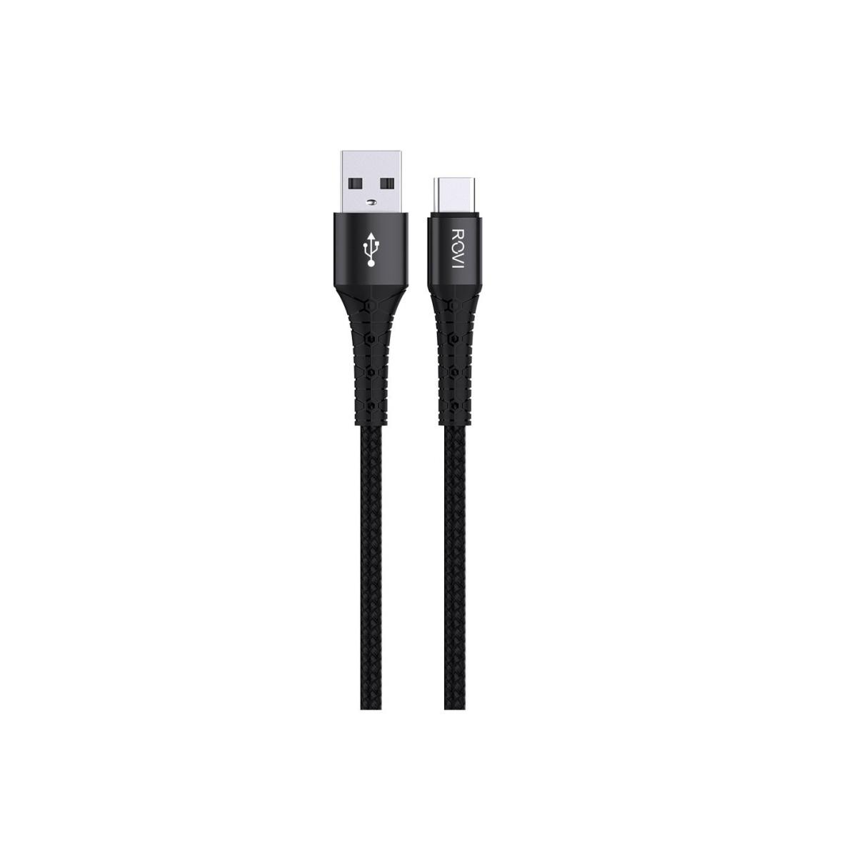 Fabric cavo SA21C nero in tessuto da USB a Type-c 1,5m Rovi