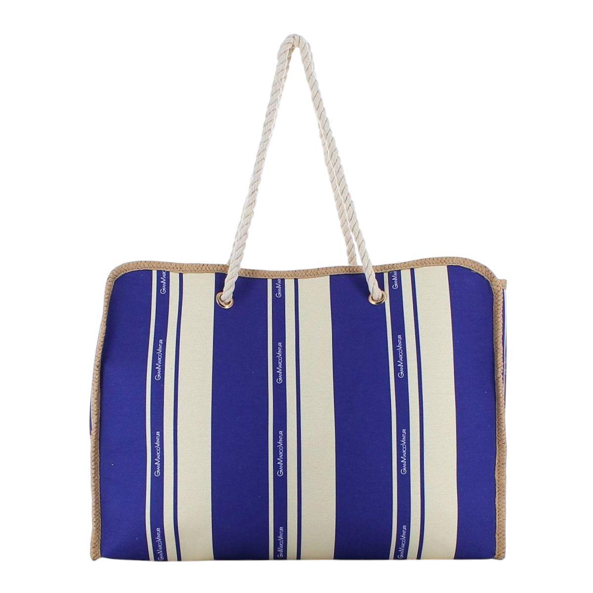 Borsa mare a righe con manici in corda Gian Marco Venturi