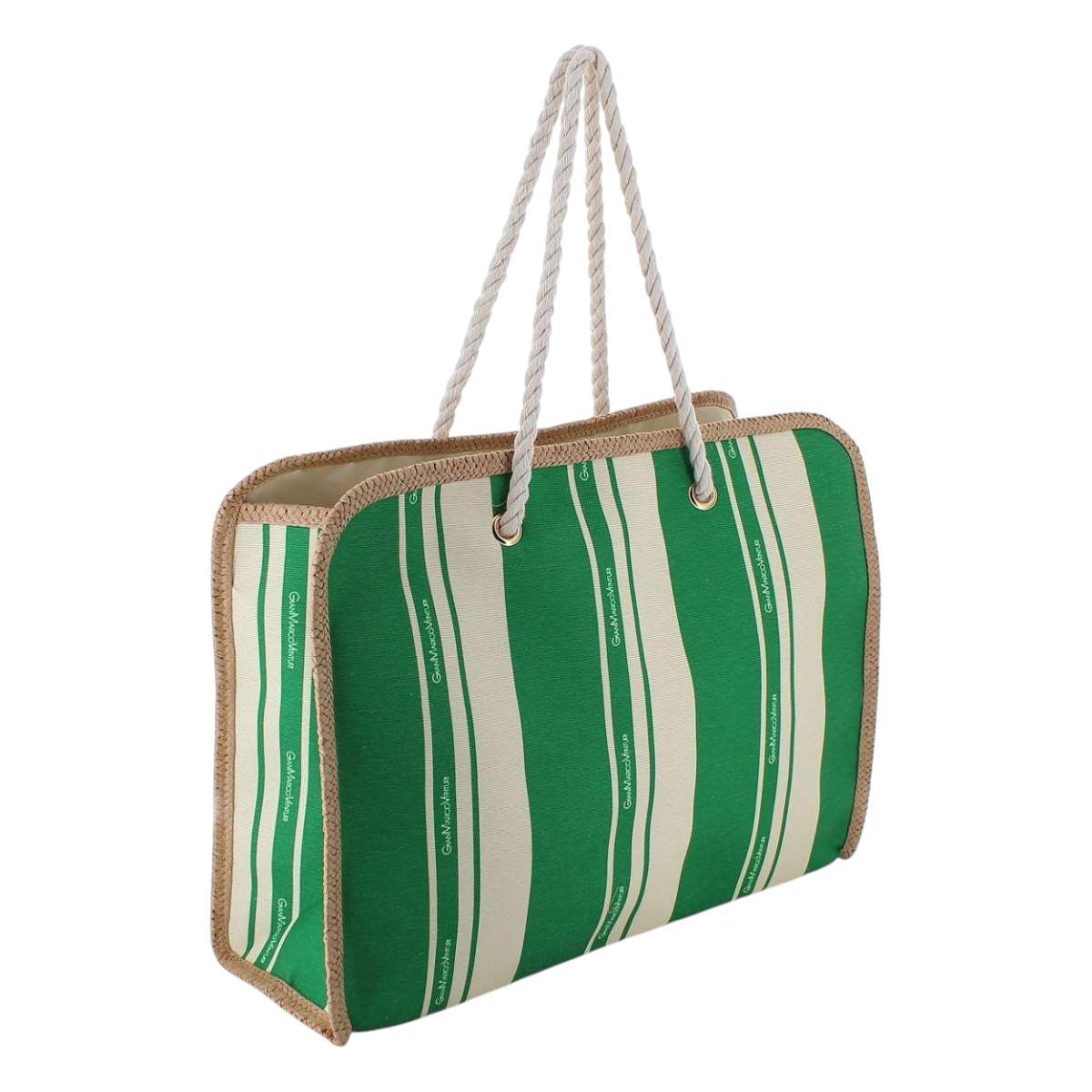 Borsa mare a righe con manici in corda Gian Marco Venturi