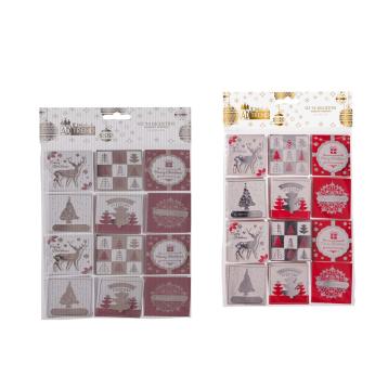 Set 24 bigliettini augurali natalizi 5,5x5,5 cm