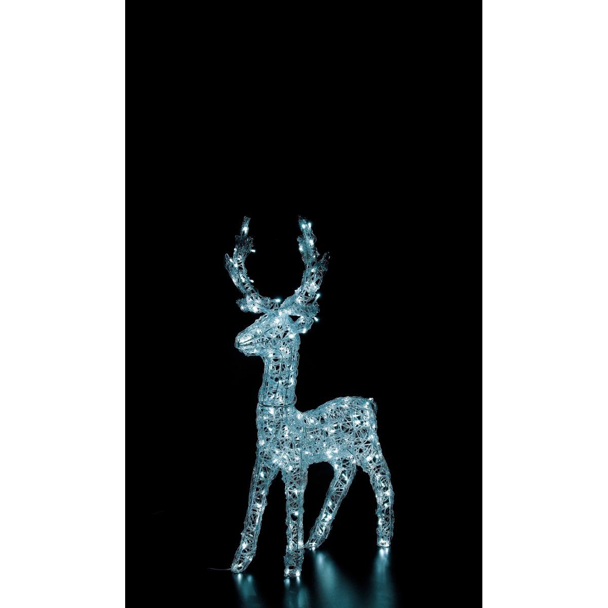 Figura luminosa modello renna 200 LED da interno/esterno bianco 48x46x h92,5 cm