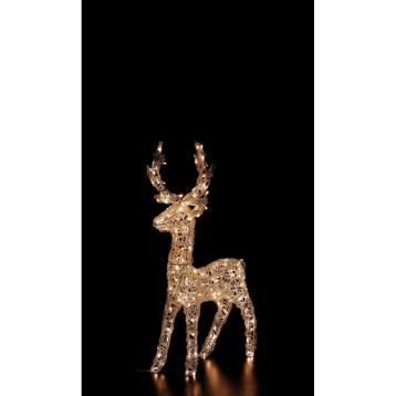 Figura luminosa modello renna 200 LED da interno/esterno bianco luce calda 48x46x h92,5 cm