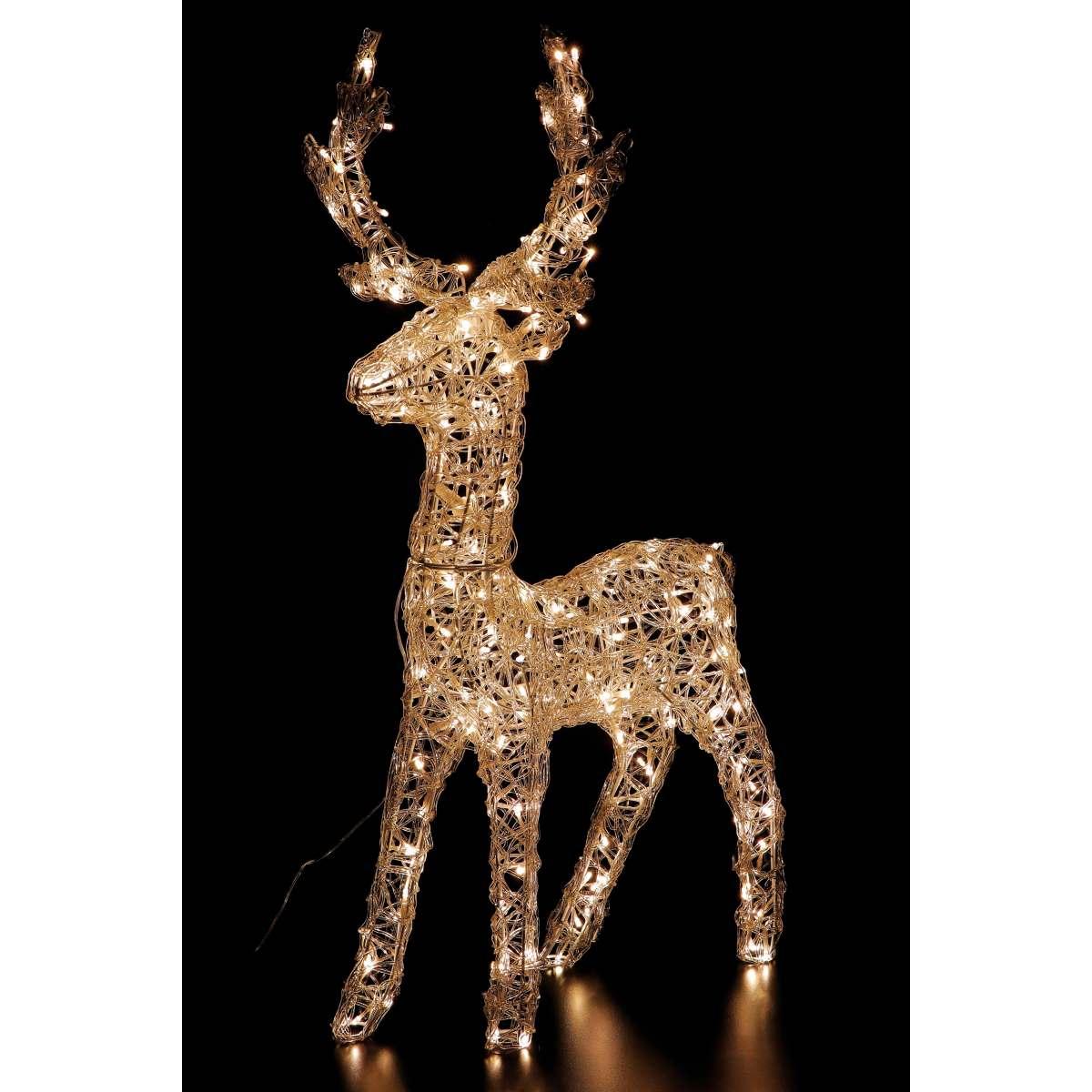 Figura luminosa modello renna 600 LED da interno esterno bianco luce calda 95x71x h158 cm