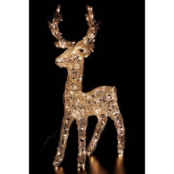 Figura luminosa modello renna 600 LED da interno esterno bianco luce calda 95x71x h158 cm