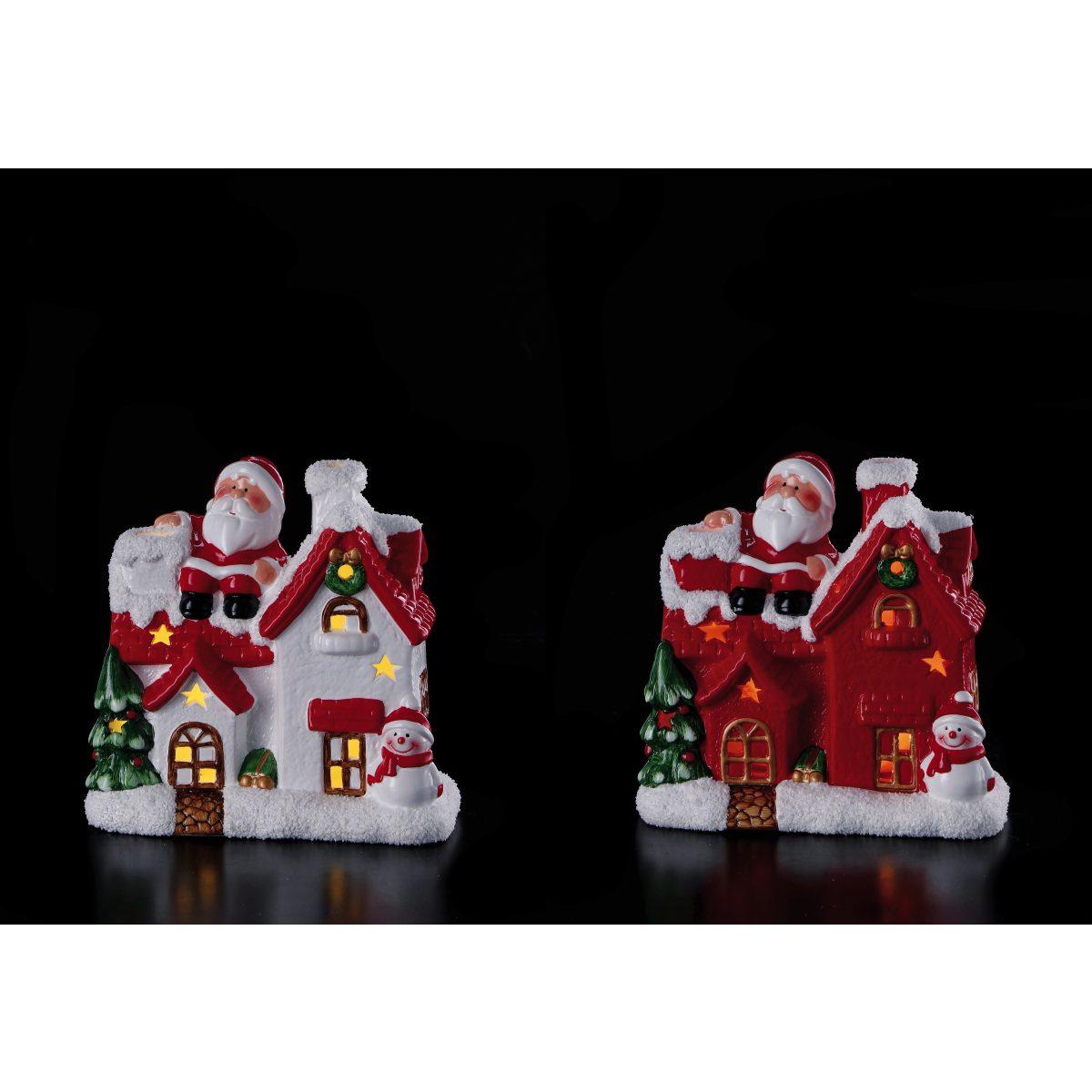 Casetta natalizia in ceramica con led 17x8x h16 cm