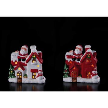 Casetta natalizia in ceramica con led 17x8x h16 cm