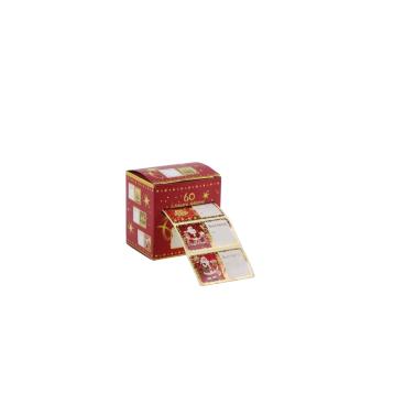 Set 60 etichette adesive natalizie in rotolo 6x3,5 cm
