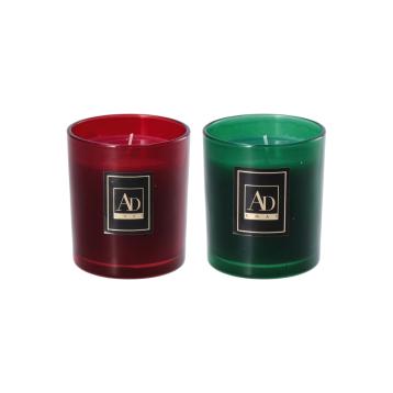 Candela profumata con vasetto in vetro d9 x h10 cm