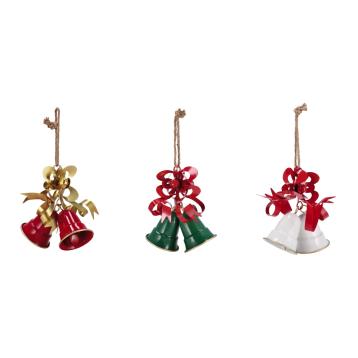 Decorazione in ferro con 2 campane da appendere d11 x h25 cm