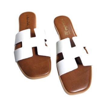 Ciabatte donna in pelle vacchetta Made in Italy