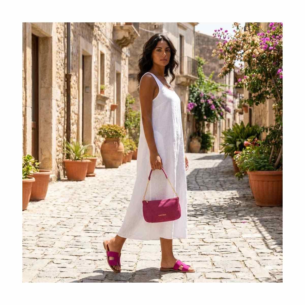 Ciabatte donna in pelle crosta scamoscata Made in Italy