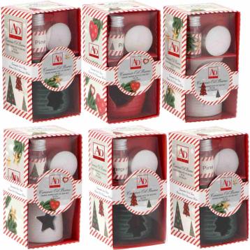 Kit per profumazione con brucia oli in ceramica, tea light e olio 5 ml 6,5 x h7 cm