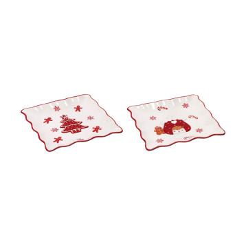 Vassoio quadrato in ceramica 30x30x h3 cm