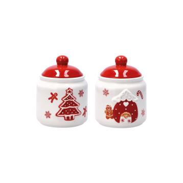 Barattolo in ceramica d9,5x h12,5 cm