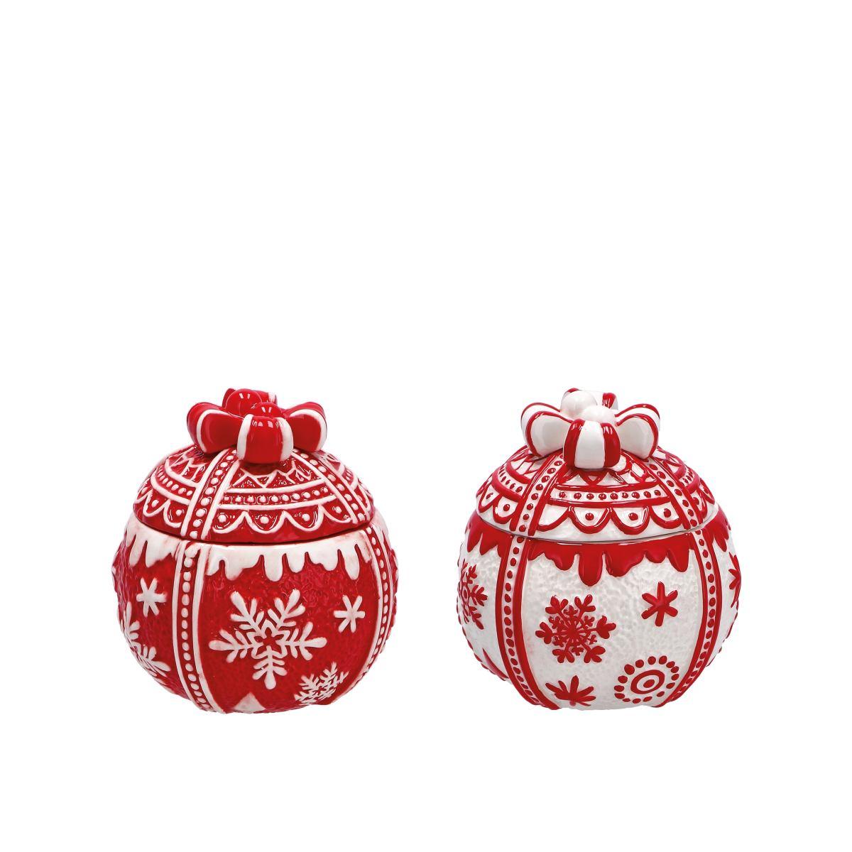 Scatola pacco dono in ceramica d12 x h13 cm