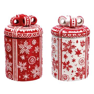 Scatola pacco dono in ceramica d14,5 x h25 cm