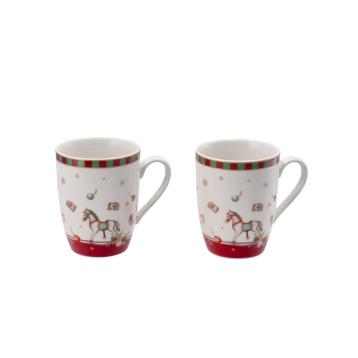 Set 2 tazze mug in porcellana New Bone China 360 ml d8 x h10,5 cm
