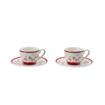 Servizio da caffè in porcellana New Bone China per 2 persone 90 ml d6 x h5 cm
