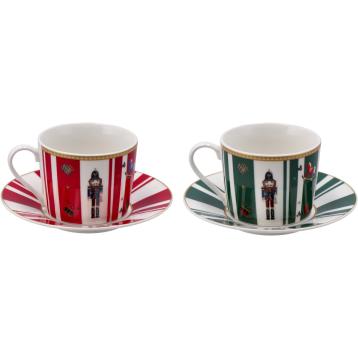 Tazza da tè con piattino in porcellana New Bone China 220 ml d8,5 x h6,5 cm